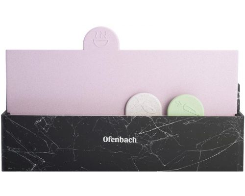 Набор 4 разделочные доски Ofenbach Black Marble 28х18х0.5см на горизонтальной подставке для ножей