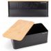 Хлібниця Kamille Black&Wood 36х22х20см з дерев'яною кришкою + 3 ємності для зберігання, чорна
