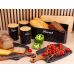Хлібниця Kamille Black&Wood 36х22х20см з дерев'яною кришкою + 3 ємності для зберігання, чорні