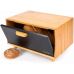 Хлібниця Kamille Black&Wood бамбукова 36х26х23см зі сталевою кришкою