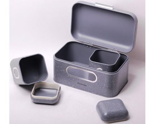 Хлебница Kamille Breadbasket Steel 30х19.5см и 2 емкости для хранения Хлебница Kamille Breadbasket Steel 30х19.5см и 2 емкости для хранения