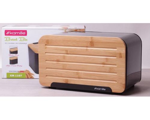 Хлібниця Kamille Breadbasket Steel&Bamboo 35х20см з нержавіючої сталі Хлібниця Kamille Breadbasket Steel&Bamboo 35х20см з нержавіючої сталі