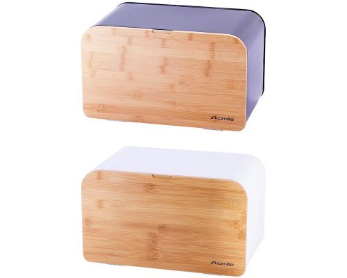 Хлебница Kamille Breadbasket Steel&Bamboo 35х21х21см из нержавеющей стали Хлебница Kamille Breadbasket Steel&Bamboo 35х21х21см из нержавеющей стали
