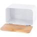 Хлебница Kamille Breadbasket Steel&Bamboo 35х21х21см из нержавеющей стали