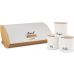 Хлебница Kamille Breadbasket Wooden 35х25х16см бамбуковая с набором емкостей для крупы (белые)