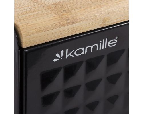 Хлебница Kamille Breadbasket Wooden Openwork 36х22х20см бамбуковая со стальной крышкой (черная) Хлебница Kamille Breadbasket Wooden Openwork 36х22х20см бамбуковая со стальной крышкой (черная)