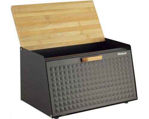 Хлебница Ofenbach Breadbox 35.5х21.5х19.5см, нержавеющая сталь, черный Хлебница Ofenbach Breadbox 35.5х21.5х19.5см, нержавеющая сталь, черный