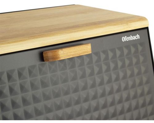 Хлебница Ofenbach Breadbox 35.5х21.5х19.5см, нержавеющая сталь, черный Хлебница Ofenbach Breadbox 35.5х21.5х19.5см, нержавеющая сталь, черный