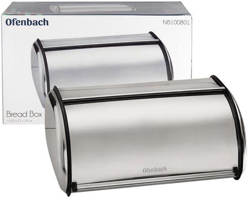 Хлебница Ofenbach Breadbox 43.5х27х18см, нержавеющая сталь, серебро