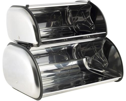 Набор 2 хлебницы Ofenbach Breadbox 43.5х27х18 и 36х23х14см из нержавеющей стали, серебро Набор 2 хлебницы Ofenbach Breadbox 43.5х27х18 и 36х23х14см из нержавеющей стали, серебро