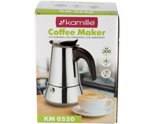 Гейзерная кофеварка Kamille 200мл на 4 чашки Гейзерная кофеварка Kamille 200мл на 4 чашки