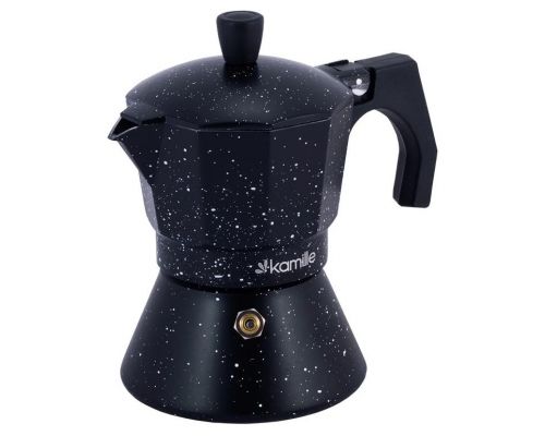 Кофеварка гейзерная Kamille Andel Black 300мл на 6 чашек Кофеварка гейзерная Kamille Andel Black 300мл на 6 чашек