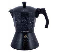 Кофеварка гейзерная Kamille Andel Black 450мл на 9 чашек