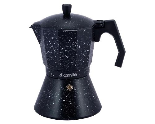 Кофеварка гейзерная Kamille Andel Black 450мл на 9 чашек Кофеварка гейзерная Kamille Andel Black 450мл на 9 чашек