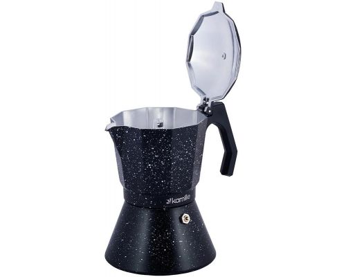 Кофеварка гейзерная Kamille Andel Black 450мл на 9 чашек Кофеварка гейзерная Kamille Andel Black 450мл на 9 чашек
