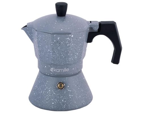 Кофеварка гейзерная Kamille Andel Grey 150мл на 3 чашки Кофеварка гейзерная Kamille Andel Grey 150мл на 3 чашки