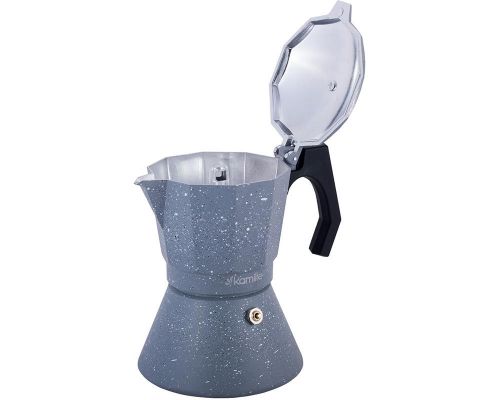 Кофеварка гейзерная Kamille Andel Grey 300мл на 6 чашек Кофеварка гейзерная Kamille Andel Grey 300мл на 6 чашек