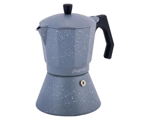 Кофеварка гейзерная Kamille Andel Grey 450мл на 9 чашек Кофеварка гейзерная Kamille Andel Grey 450мл на 9 чашек