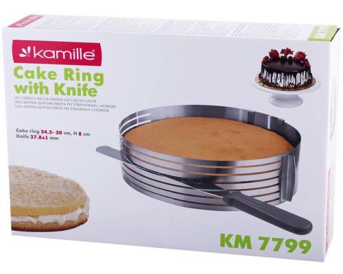 Форма Kamille для нарезки бисквита Ø24.5-33см, регулируемая с ножом Форма Kamille для нарезки бисквита Ø24.5-33см, регулируемая с ножом