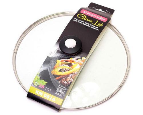 Крышка стеклянная Kamille Dominica Black Ø28см Крышка стеклянная Kamille Dominica Black Ø28см