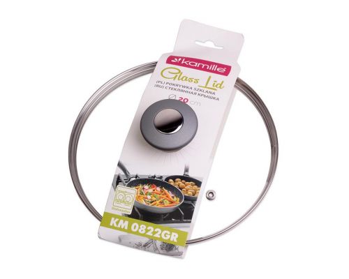 Крышка стеклянная Kamille Dominica Grey Ø20см Крышка стеклянная Kamille Dominica Grey Ø20см