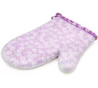 Кухонная рукавица Fissman Lilac Flower 22см, хлопок с силиконовым покрытием