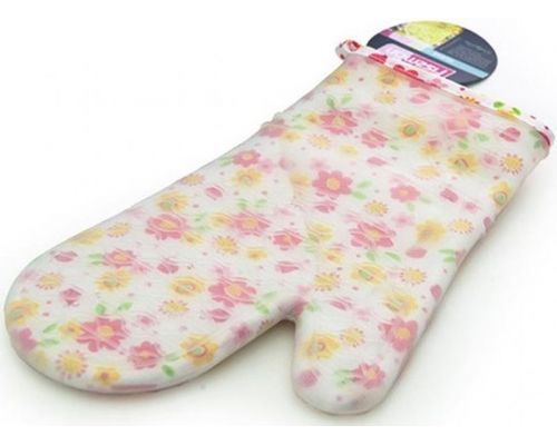 Кухонная рукавица Fissman Pink Flower 32см, хлопок с силиконовым покрытием Кухонная рукавица Fissman Pink Flower 32см, хлопок с силиконовым покрытием