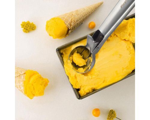 Ложка для мороженного Kamille 18.5см с выталкивателем, из нержавеющей стали