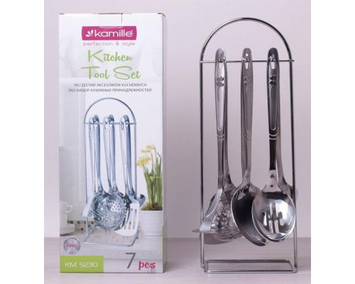 Набор кухонных аксессуаров Kamille Crystal на металлической подставке (7 предметов)