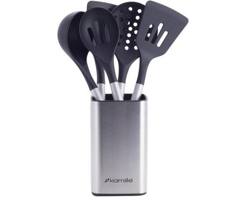 Набор кухонных принадлежностей Kamille Kitchen Utensils 5 аксессуаров на стальной подставке