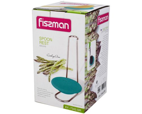 Подставка для половника Fissman с силиконовым блюдцем, голубая Подставка для половника Fissman с силиконовым блюдцем, голубая
