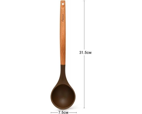 Половник Fissman Chef's Tools 31.5см силикон, шоколадный Половник Fissman Chef's Tools 31.5см силикон, шоколадный