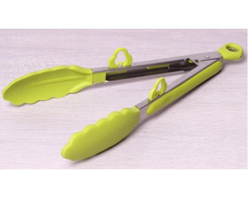 Щипцы Kamille Delight 23см силиконовые с металлической ручкой