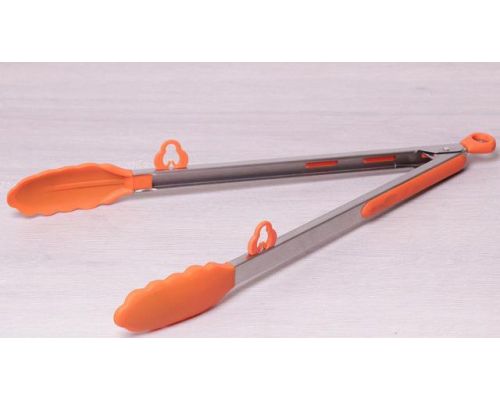 Щипцы Kamille Delight 23см силиконовые с металлической ручкой