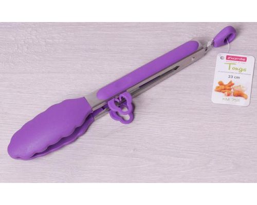 Щипцы Kamille Delight 23см силиконовые с металлической ручкой
