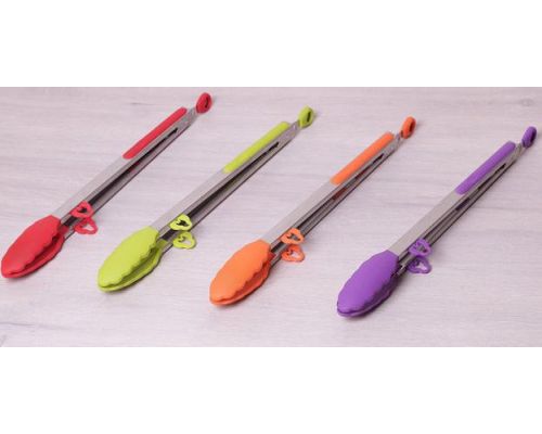 Щипцы Kamille Delight 35.5см силиконовые с металлической ручкой Щипцы Kamille Delight 35.5см силиконовые с металлической ручкой