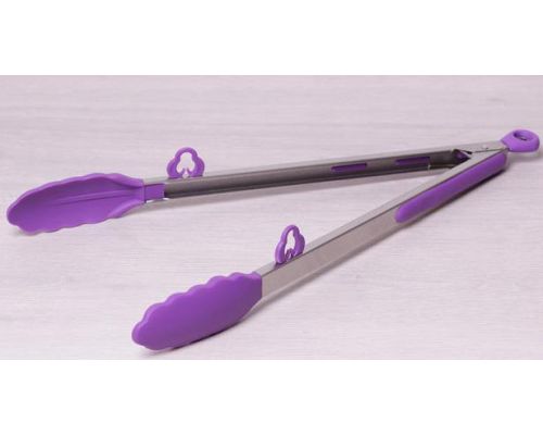 Щипцы Kamille Delight 35.5см силиконовые с металлической ручкой Щипцы Kamille Delight 35.5см силиконовые с металлической ручкой