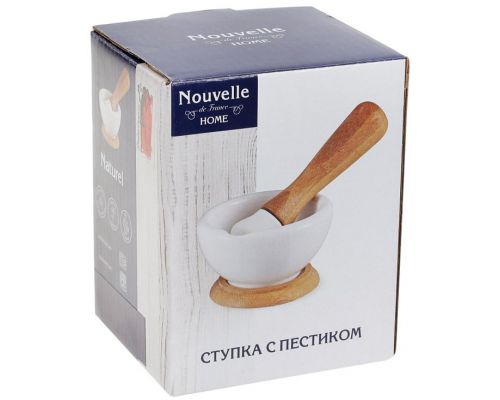 Ступа фарфоровая Nouvelle Home 9х9х5.5см с бамбуковой подставкой Ступа фарфоровая Nouvelle Home 9х9х5.5см с бамбуковой подставкой
