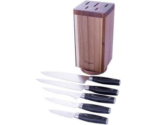 Набор 5 кухонных ножей Empire "Том" на деревянной колоде-подставке