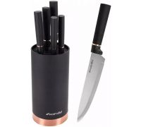 Набор 5 кухонных ножей Kamille Black&Rose с подставкой-колодой