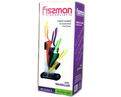 Набір Fissman Magellan 4 кухонних ножів на акриловій підставці Набір Fissman Magellan 4 кухонних ножів на акриловій підставці
