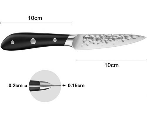 Ніж овочевий Fissman Hattori 10см hammered з нержавіючої сталі Ніж овочевий Fissman Hattori 10см hammered з нержавіючої сталі