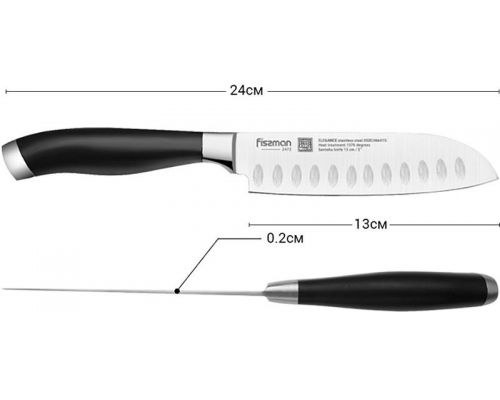 Ніж сантоку Fissman Elegance 13см з високолегованої нержавіючої сталі Ніж сантоку Fissman Elegance 13см з високолегованої нержавіючої сталі