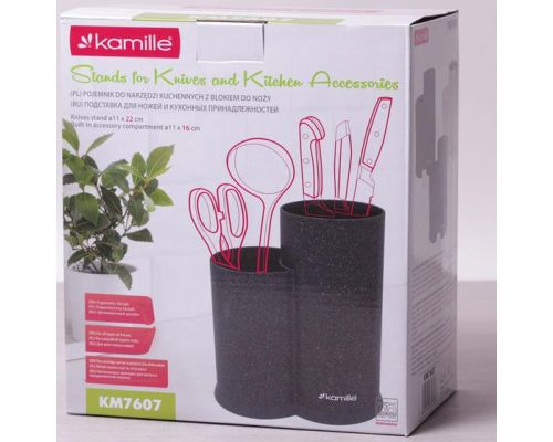 Колода для ножей Kamille Brash Stand двойная 22см пластиковая Колода для ножей Kamille Brash Stand двойная 22см пластиковая