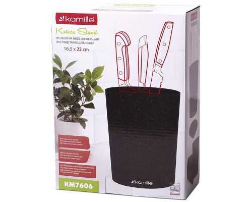 Колода для ножей Kamille Brash Stand Мрамор 22см пластиковая круглая Колода для ножей Kamille Brash Stand Мрамор 22см пластиковая круглая