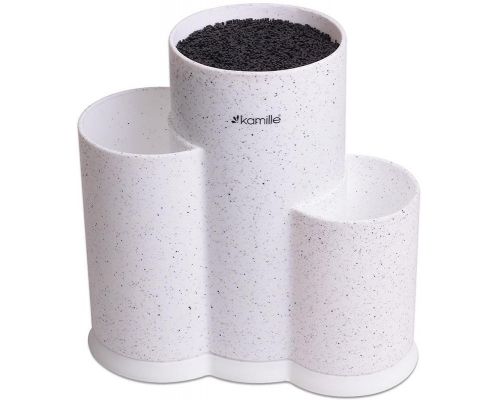 Колода для ножей Kamille Brash Stand тройная 22см пластиковая Колода для ножей Kamille Brash Stand тройная 22см пластиковая