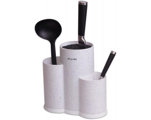 Колода для ножей Kamille Brash Stand тройная 22см пластиковая Колода для ножей Kamille Brash Stand тройная 22см пластиковая
