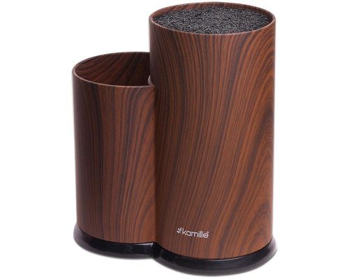 Колода для ножей Kamille Brash Stand Wood 22.5см пластиковая двойная Колода для ножей Kamille Brash Stand Wood 22.5см пластиковая двойная