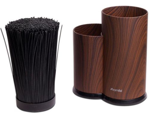 Колода для ножей Kamille Brash Stand Wood 22.5см пластиковая двойная Колода для ножей Kamille Brash Stand Wood 22.5см пластиковая двойная