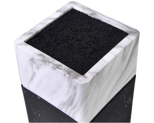 Колода-подставка для ножей Fissman Marble 11х23см, пластик черно-белый Колода-подставка для ножей Fissman Marble 11х23см, пластик черно-белый